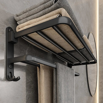 EasyTowel Black Foldable Towel Rack
