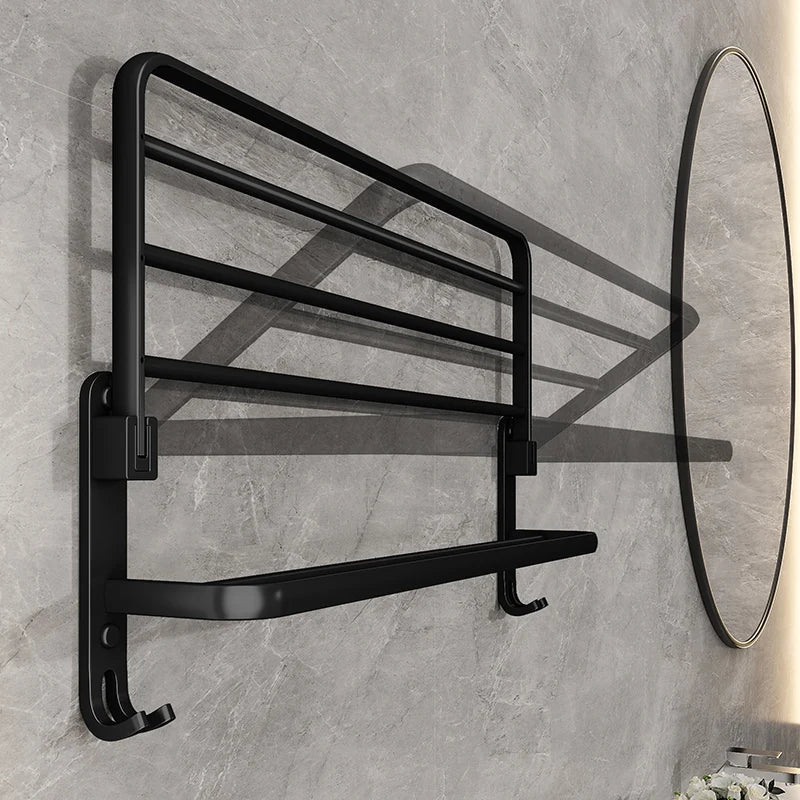 EasyTowel Black Foldable Towel Rack