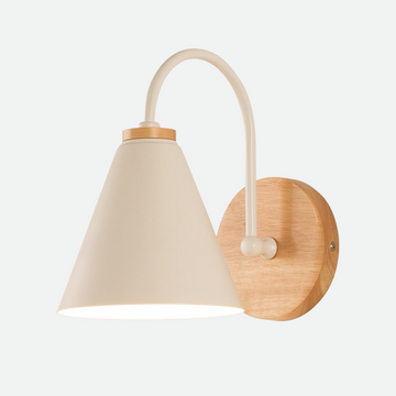 Curvora – Wandlamp Hout & Metaal, zwart of wit, elegant gebogen