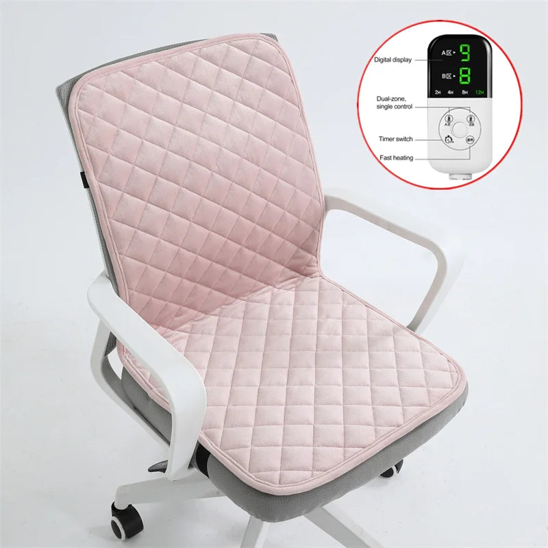 Elektrisch Verwarmd Zitkussen 45x90cm met Slimme Timer en Rugleuning, Grijs 11