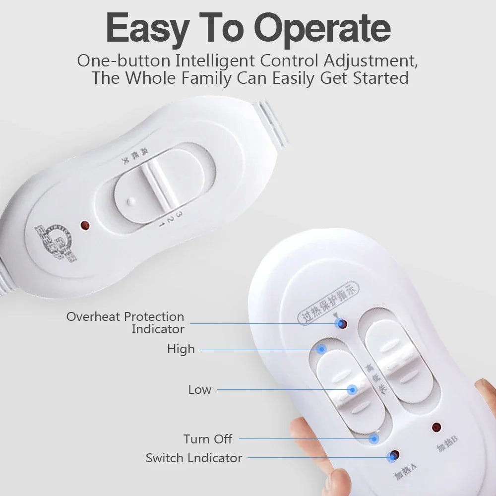 Elektrische Heizdecke 150x180 cm mit Dual-Controller für Individuelle Temperaturregelung 4