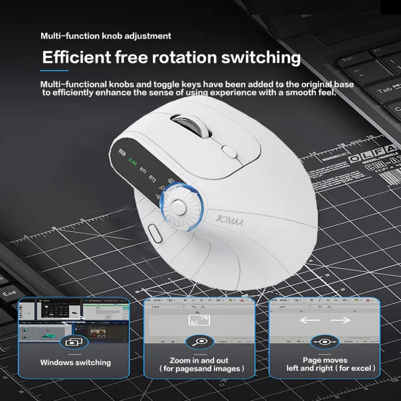 Ergomiq – Verticale muis Bluetooth 5.1 & oplaadbaar – ergonomisch ontwerp