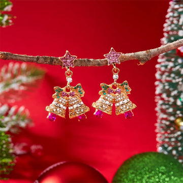 Auroria – Pendientes festivos con copo de nieve de piedra de imitación y perla