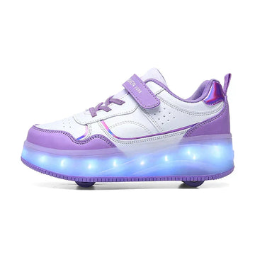 LED Roller Shoes – Versatile Sneakers with Foldable Wheels & Illuminating LED Effects