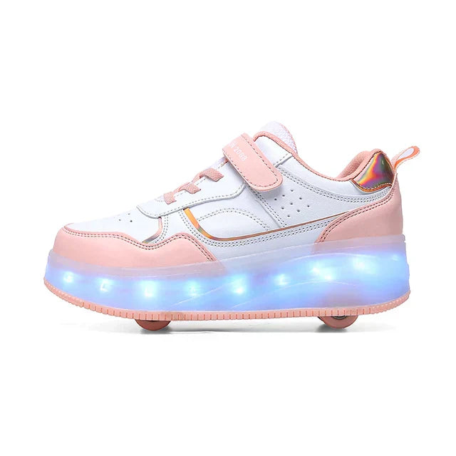 LED Roller Shoes – Versatile Sneakers with Foldable Wheels & Illuminating LED Effects