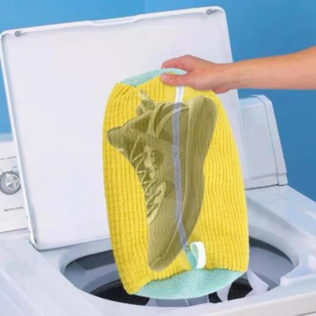 Schoenwaszak met borstel en ritssluiting – voor de wasmachine