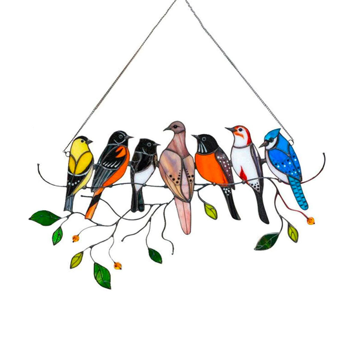 Melzano ColorAura | Gebrandschilderd glas vogel Suncatcher