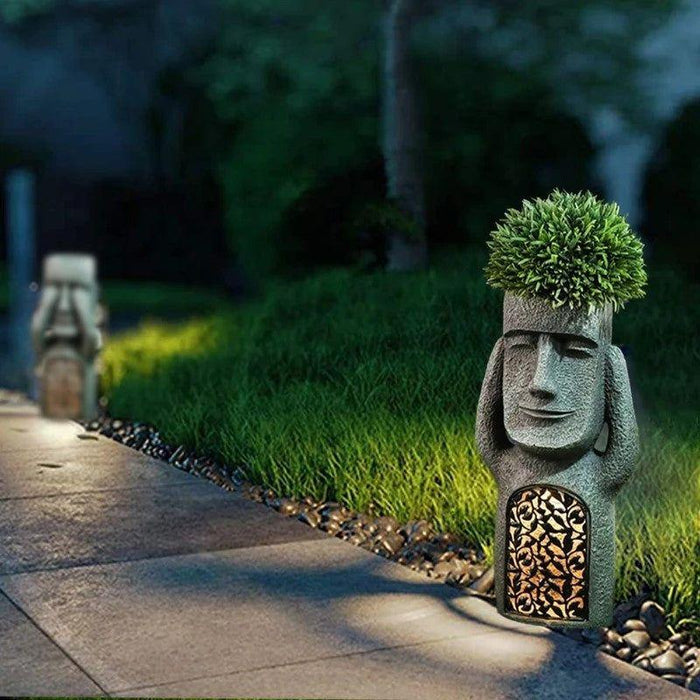 GardenDecor – Artistieke bloempot met solar-LED-licht – Tuindecoratie