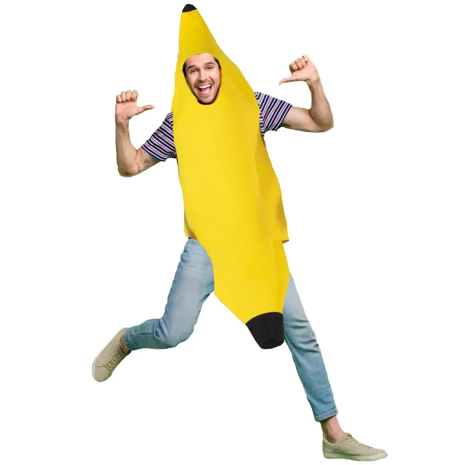 PartyJungle – Grappig Bananen Kostuum Heren – Carnaval & Halloween Outfit (S-XL)