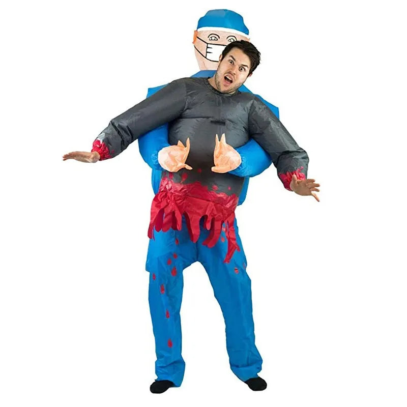 SpookMorph – Inflatable Surgeon Halloween Costume with Ghost – Men's Outfit