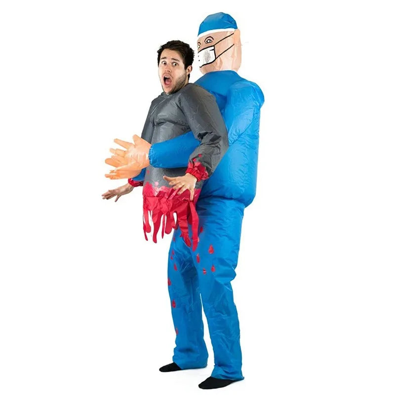 SpookMorph – Inflatable Surgeon Halloween Costume with Ghost – Men's Outfit