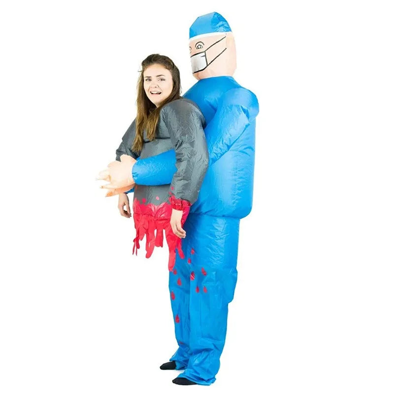 SpookMorph – Inflatable Surgeon Halloween Costume with Ghost – Men's Outfit