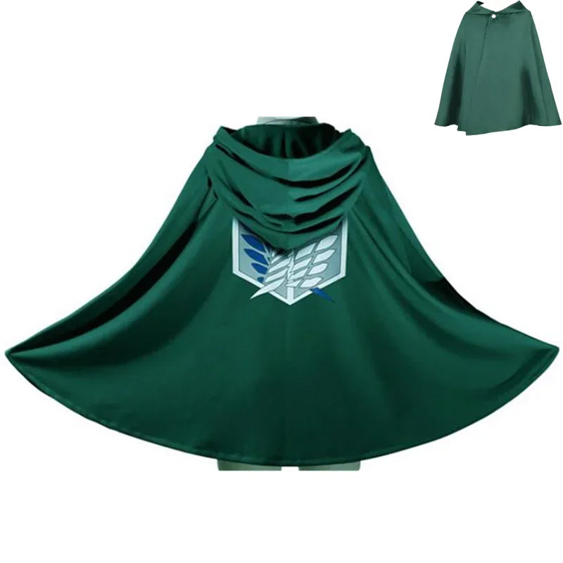 KuroHaven Groene Cosplay Cape – Unisex Japanse Stijl met Capuchon