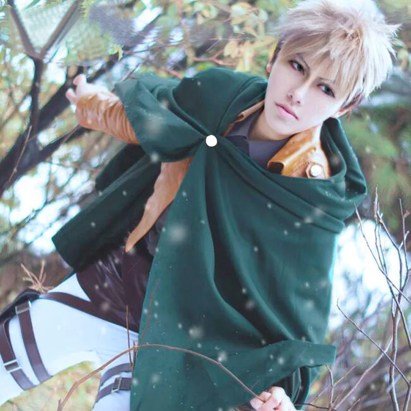 KuroHaven Groene Cosplay Cape – Unisex Japanse Stijl met Capuchon