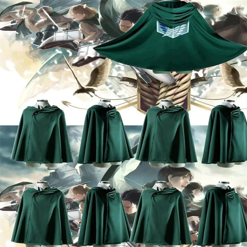 KuroHaven Groene Cosplay Cape – Unisex Japanse Stijl met Capuchon