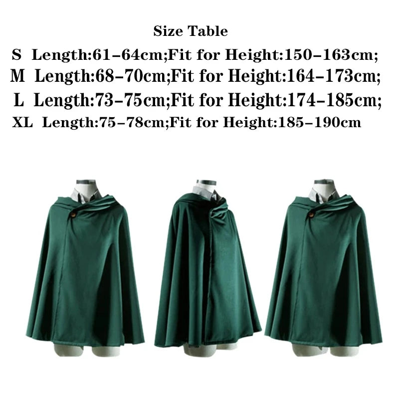 KuroHaven Groene Cosplay Cape – Unisex Japanse Stijl met Capuchon