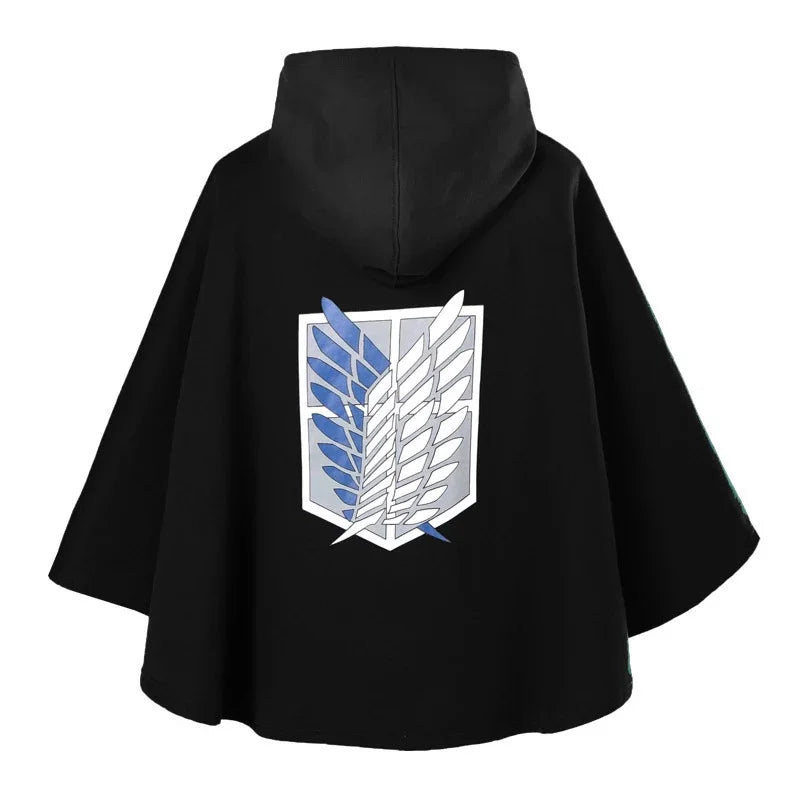 KuroHaven Groene Cosplay Cape – Unisex Japanse Stijl met Capuchon