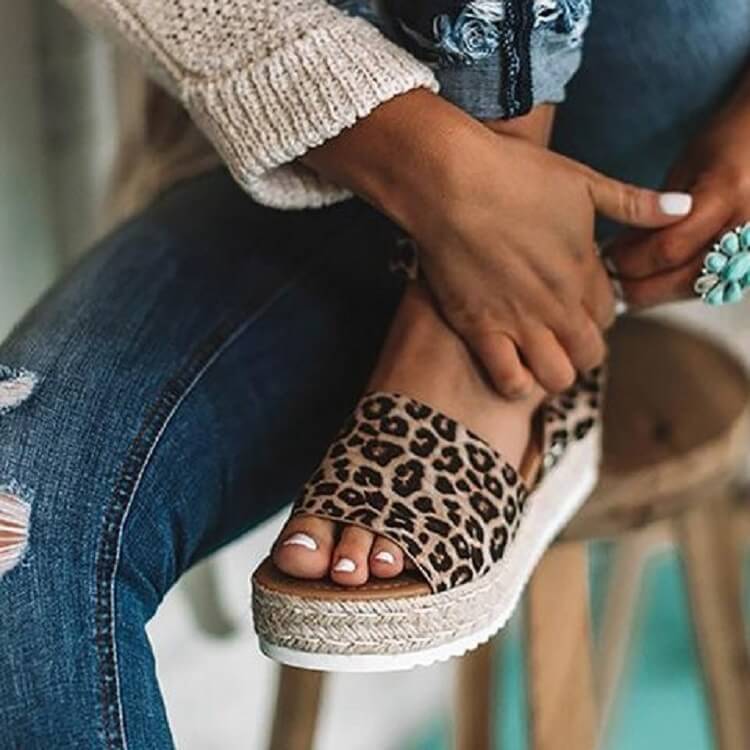 Zomerse Dames Sandalen met Espadrille-Platform en Comfort
