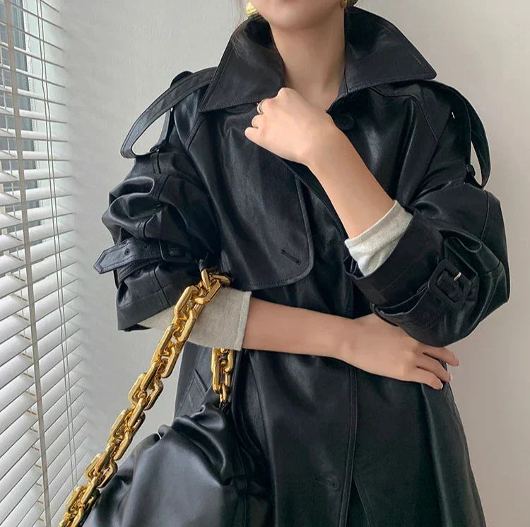 Romaniaz Leren Jas Dames | Tijdloze Lederlook met Elegante Details
