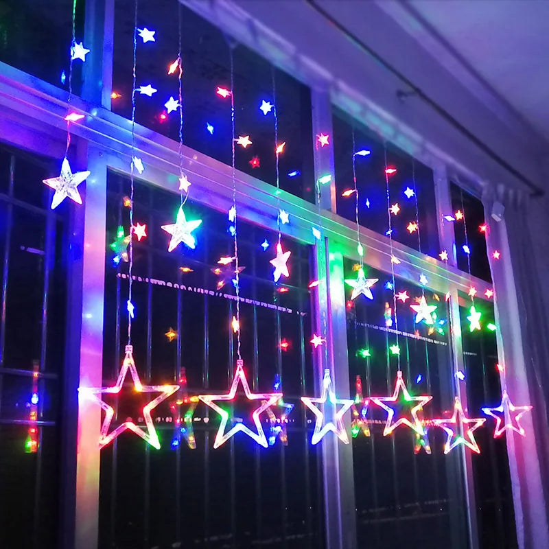 LumaFest – LED Light String Star Curtain – Indoor & Outdoor