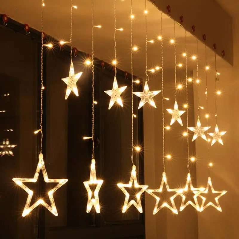 LumaFest – LED Light String Star Curtain – Indoor & Outdoor
