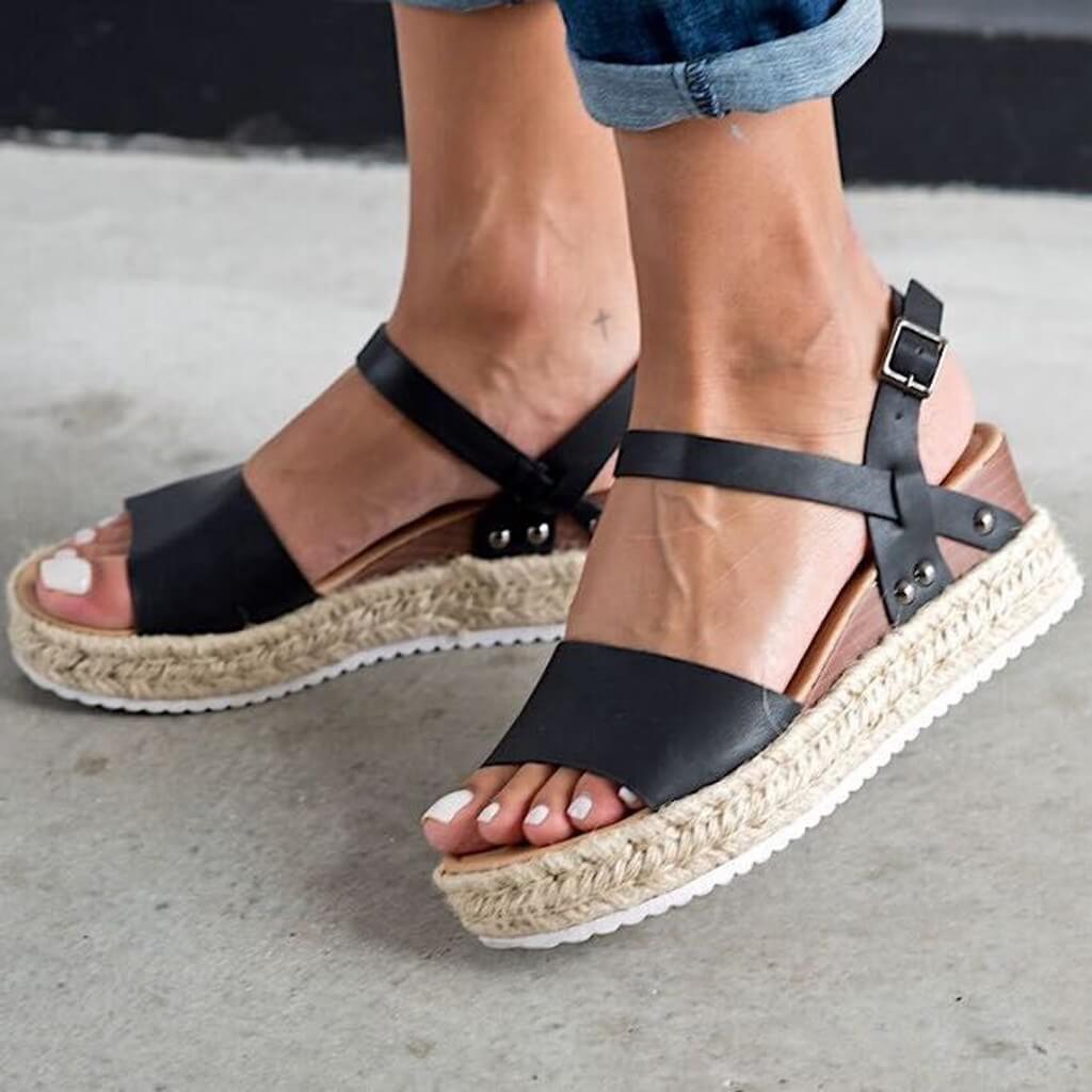 Zomerse Dames Sandalen met Espadrille-Platform en Comfort