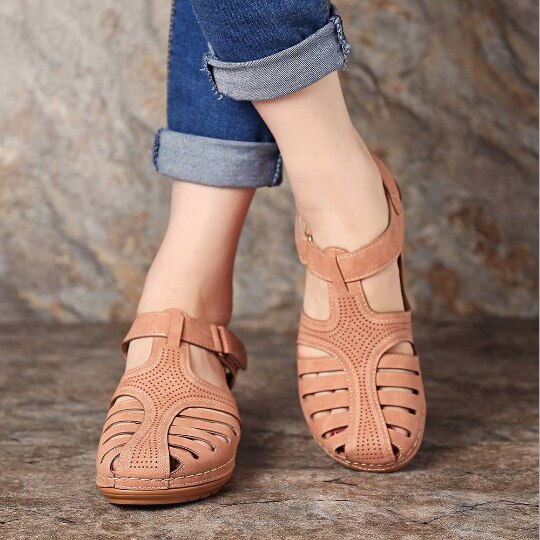 Retro Leren Sandalen Dames | Tijdloos Design & Comfortabel