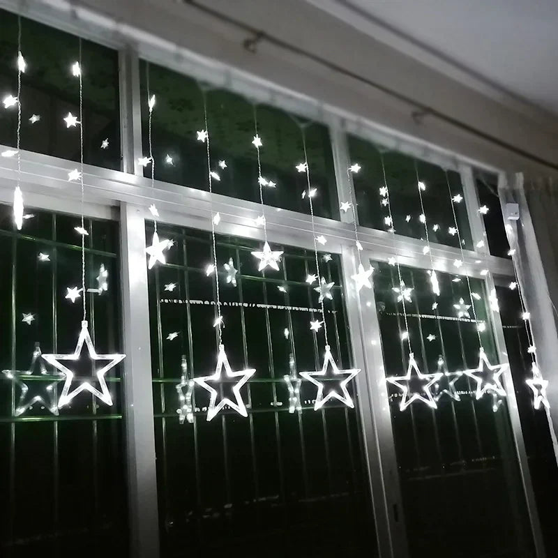 LumaFest – LED Light String Star Curtain – Indoor & Outdoor
