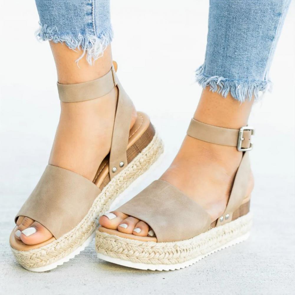 Zomerse Dames Sandalen met Espadrille-Platform en Comfort