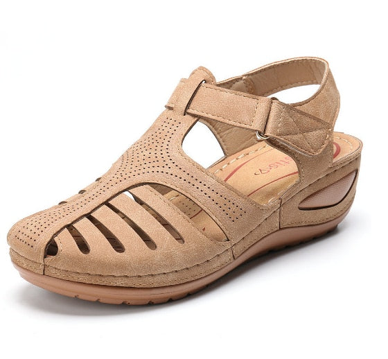 Retro Leren Sandalen Dames | Tijdloos Design & Comfortabel
