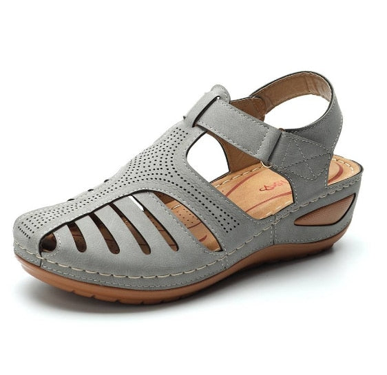 Retro Leren Sandalen Dames | Tijdloos Design & Comfortabel