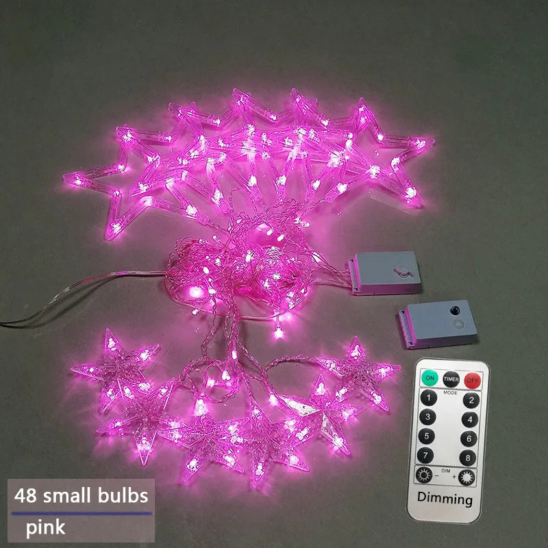 LumaFest – LED Light String Star Curtain – Indoor & Outdoor