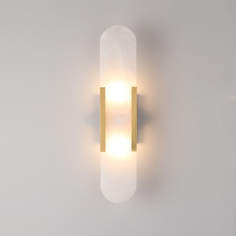 Márbilo – Lámpara de pared de mármol natural – Diseño de cobre LED de lujo