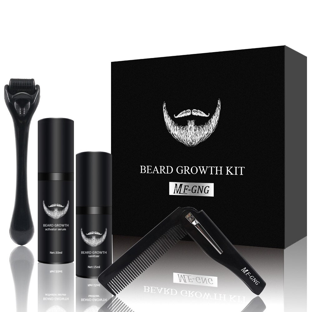 Bartboost Baardgroeiset – Dermaroller & Verzorging voor Vollere Baard
