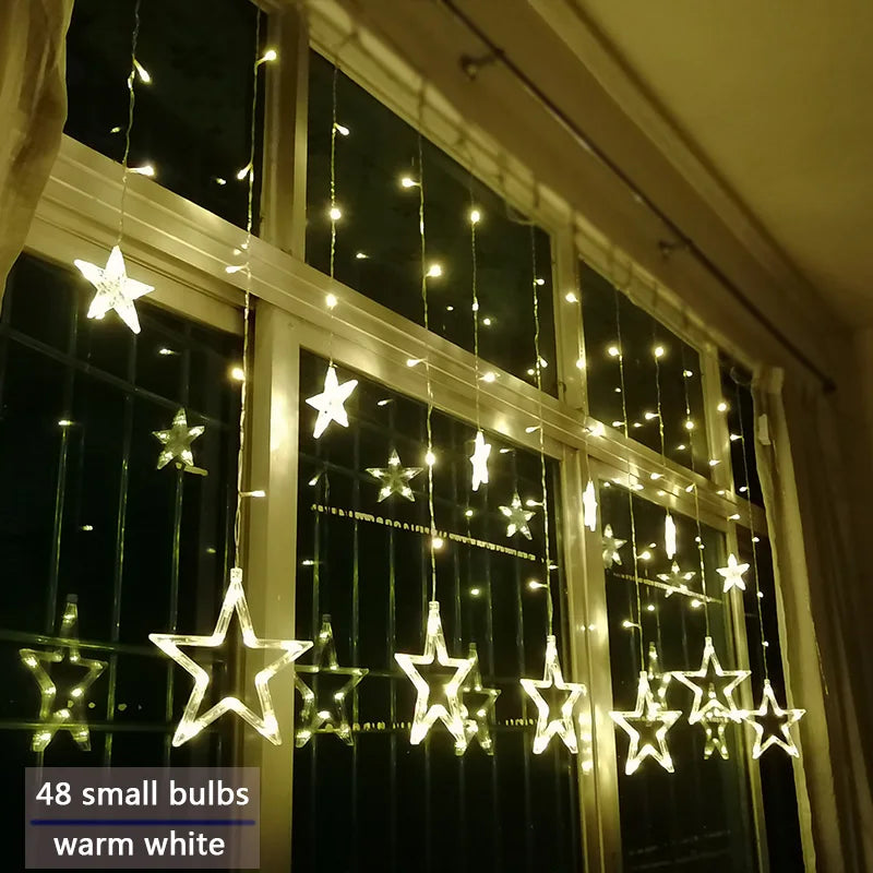 LumaFest – LED Light String Star Curtain – Indoor & Outdoor