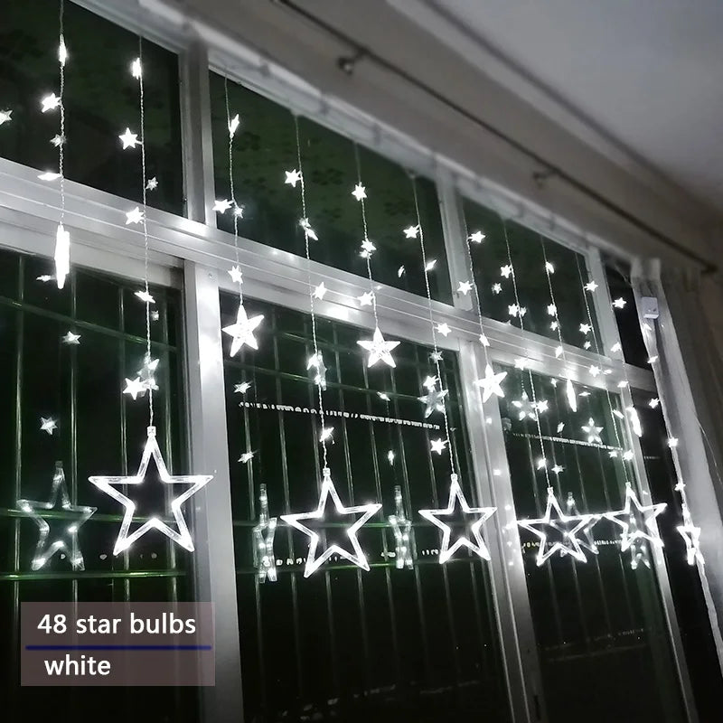 LumaFest – LED Light String Star Curtain – Indoor & Outdoor