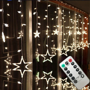 LumaFest – LED Light String Star Curtain – Indoor & Outdoor
