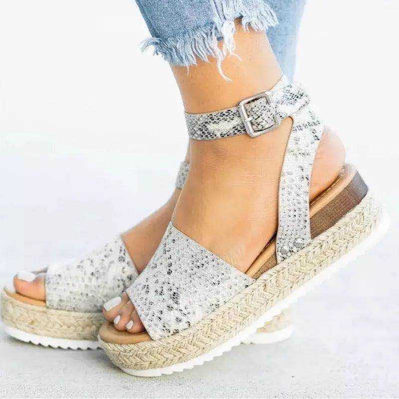 Zomerse Dames Sandalen met Espadrille-Platform en Comfort