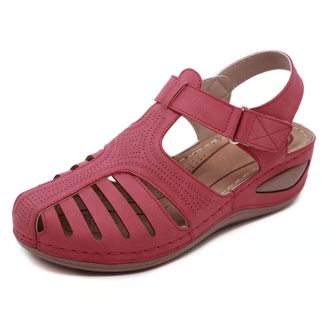 Retro Leren Sandalen Dames | Tijdloos Design & Comfortabel
