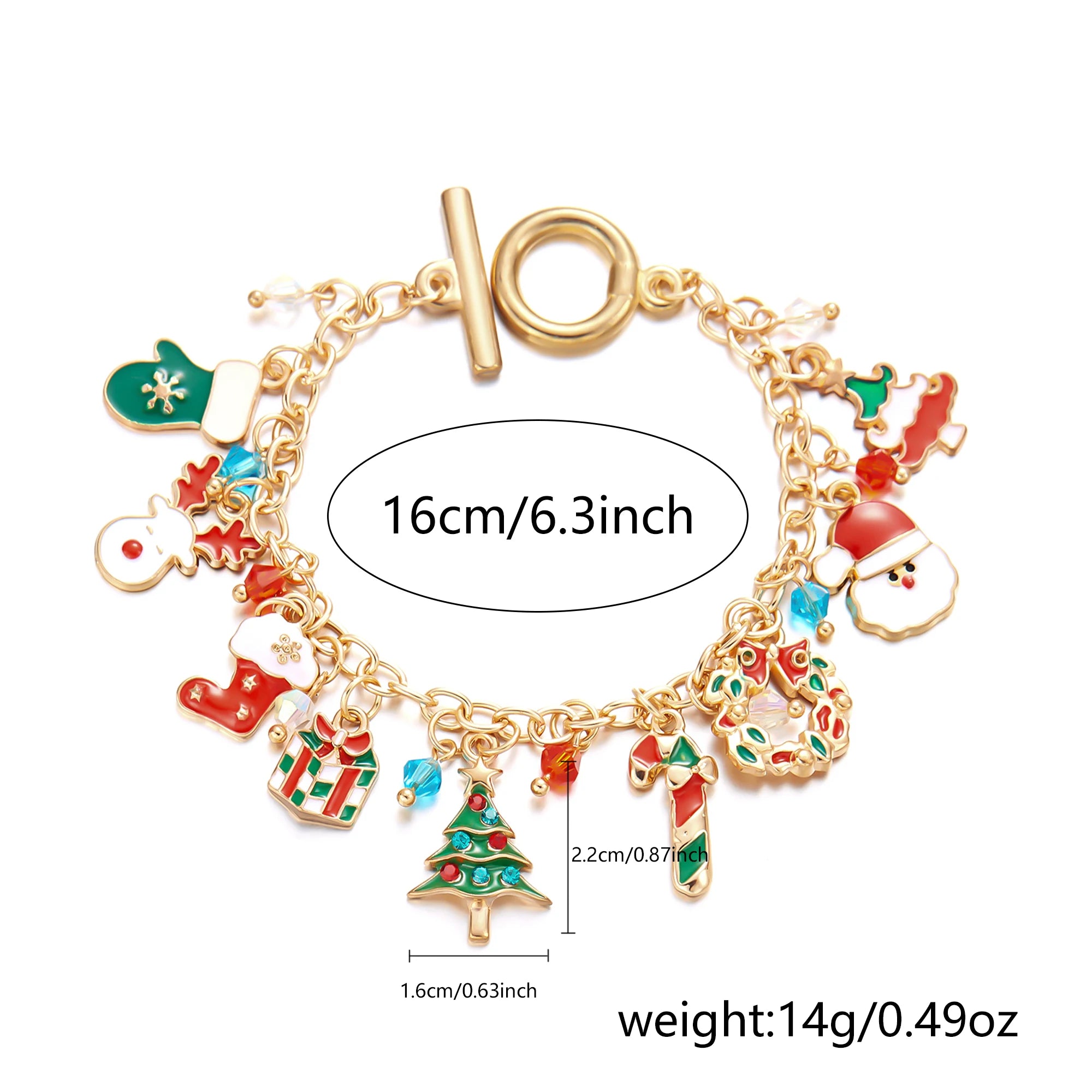 Pulseras navideñas hechas a mano para mujeres - Joyas festivas para las fiestas