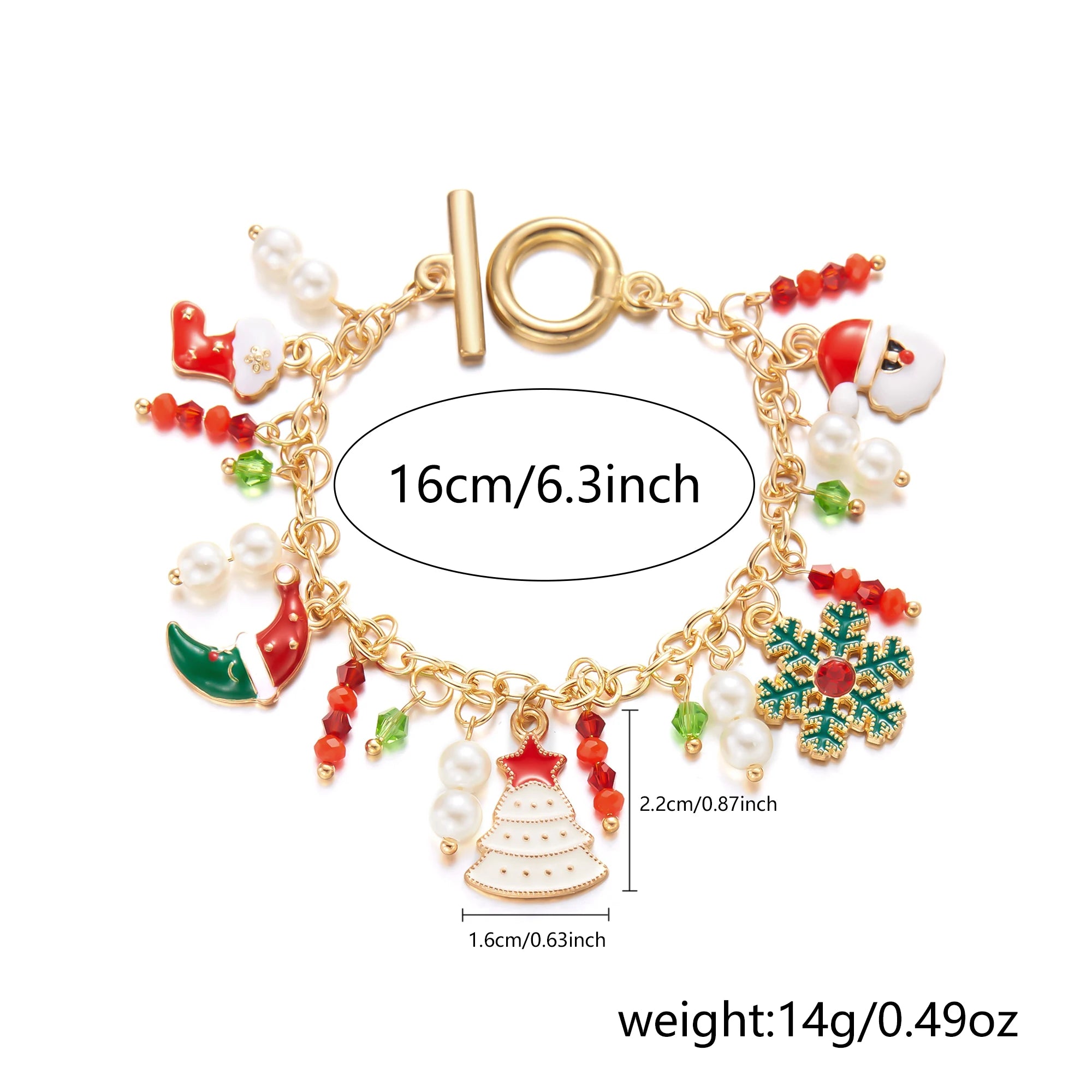 Pulseras navideñas hechas a mano para mujeres - Joyas festivas para las fiestas