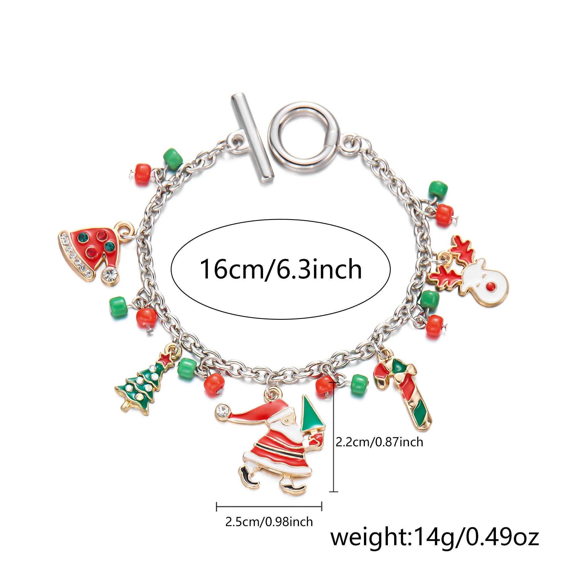 Pulseras navideñas hechas a mano para mujeres - Joyas festivas para las fiestas