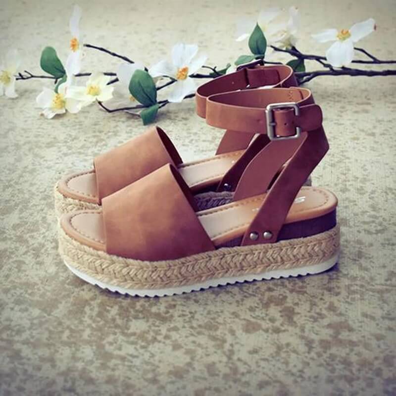 Zomerse Dames Sandalen met Espadrille-Platform en Comfort