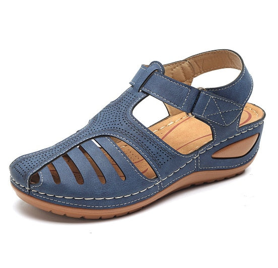 Retro Leren Sandalen Dames | Tijdloos Design & Comfortabel