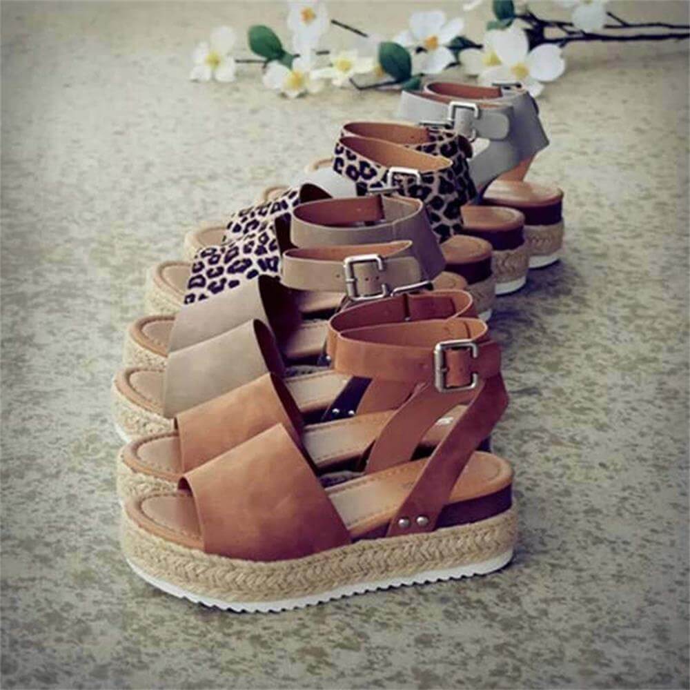Zomerse Dames Sandalen met Espadrille-Platform en Comfort