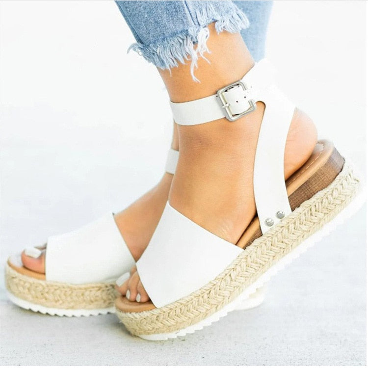 Zomerse Dames Sandalen met Espadrille-Platform en Comfort