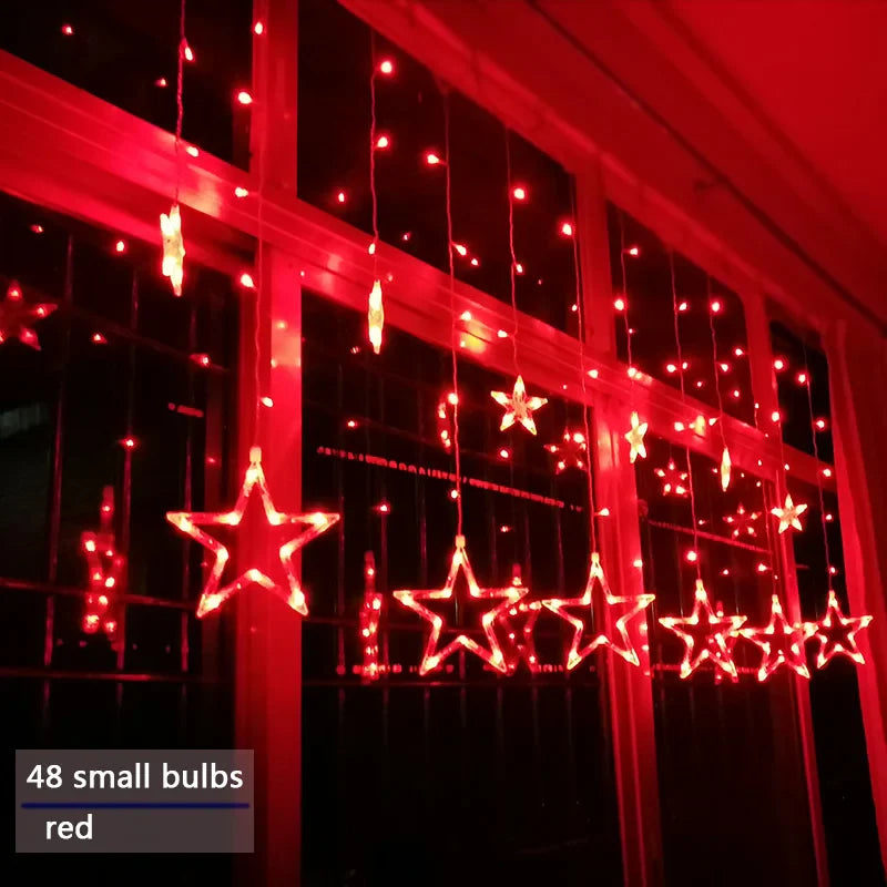 LumaFest – LED Light String Star Curtain – Indoor & Outdoor