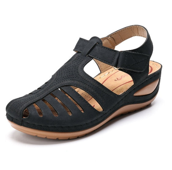 Retro Leren Sandalen Dames | Tijdloos Design & Comfortabel