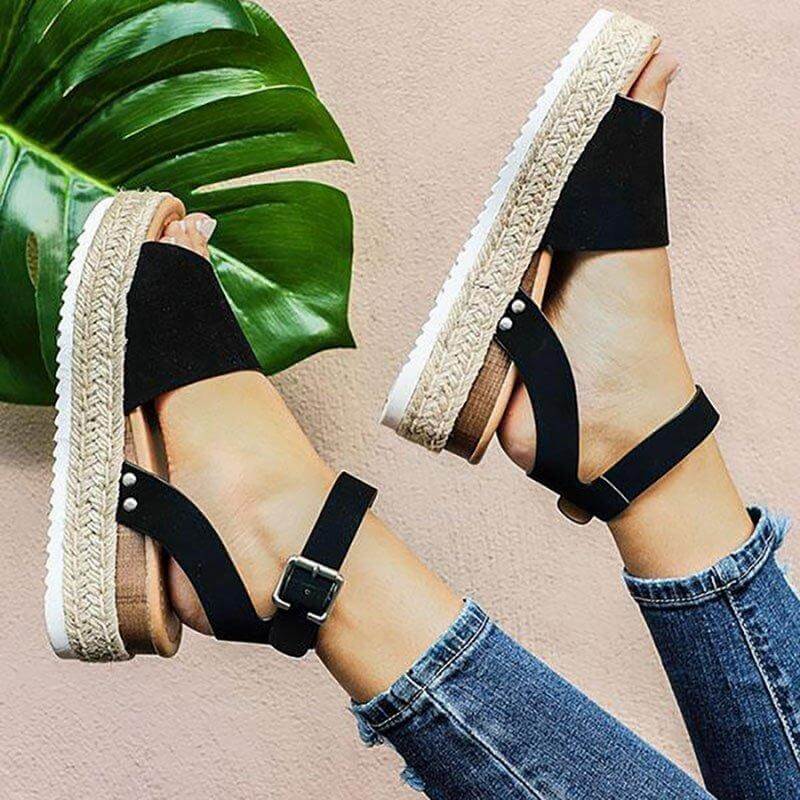 Zomerse Dames Sandalen met Espadrille-Platform en Comfort