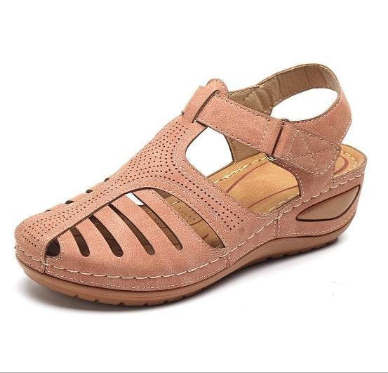 Retro Leren Sandalen Dames | Tijdloos Design & Comfortabel